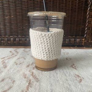 Reusable Boho Cup Sleeve Eco-Friendly Crocheted Coffee Cozy Gift